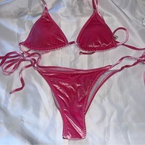 2 piece velvet bathing suit